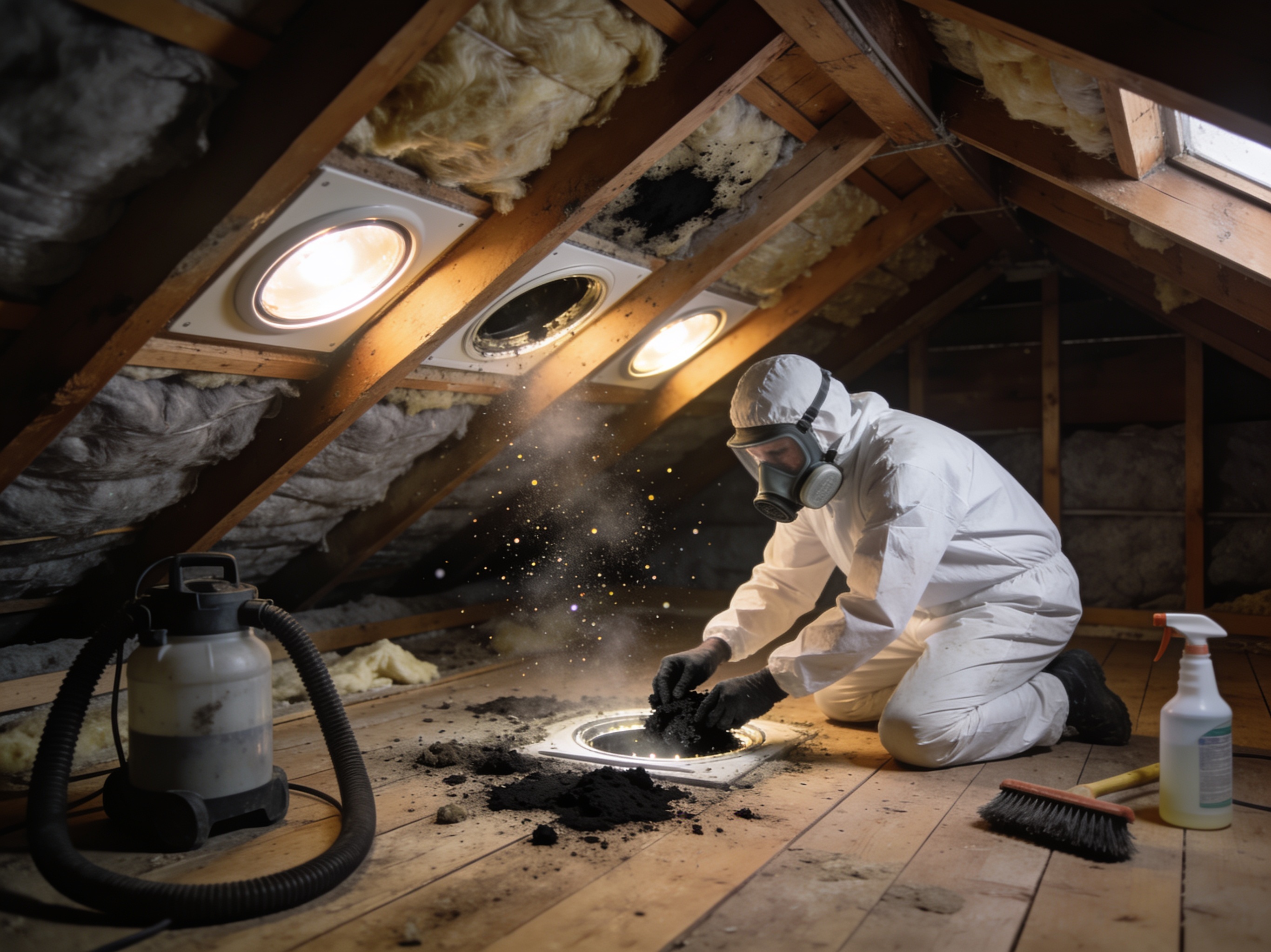 Attic Mold Removal When Recessed Lights Are Present