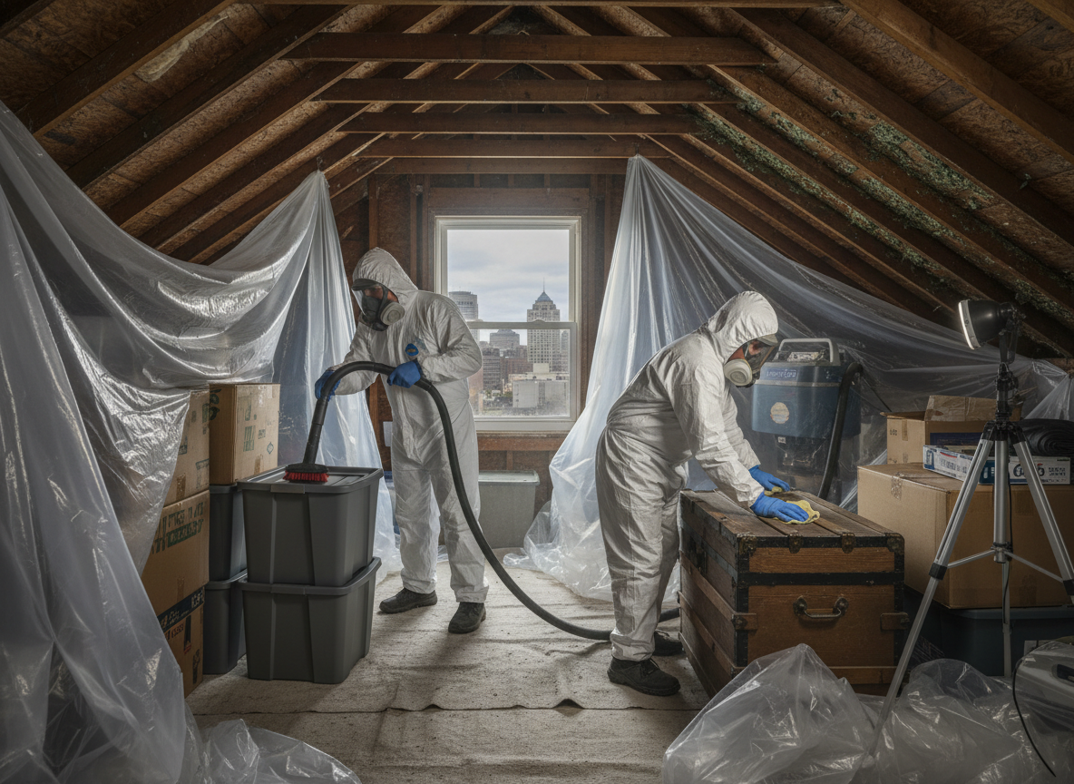 Clearing Mold From Attic Storage Areas in Rochester
